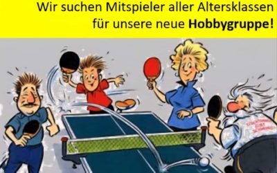 Tischtennis Hobbygruppe Freitags 20 Uhr